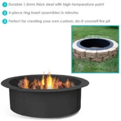 Sunnydaze Decor Sunnydaze Outdoor Heavy-Duty Steel Portable Above Ground Or In-Ground Round Fire Pit Liner Ring - Black 15 Sunnydaze Decor Sunnydaze Outdoor Heavy-Duty Steel Portable Above Ground Or In-Ground Round Fire Pit Liner Ring - Black -Sunnydaze Decor GUEST 007b54d1 56cb 4c2b a419 50f4ff68b816