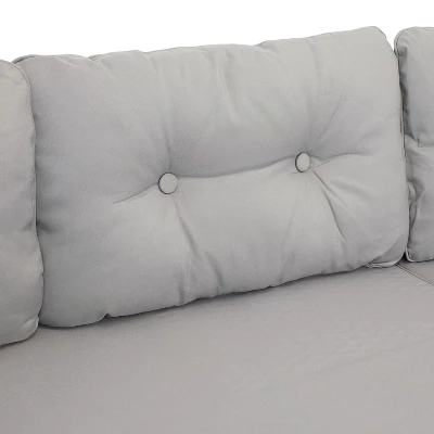 Sunnydaze Decor Sunnydaze Outdoor Longford Patio Sectional Sofa Conversation Set With Cushions And Table - Stone Gray - 3pc 9 Sunnydaze Decor Sunnydaze Outdoor Longford Patio Sectional Sofa Conversation Set With Cushions And Table - Stone Gray - 3pc - Image 7