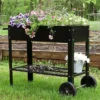 Sunnydaze Decor Sunnydaze Outdoor Galvanized Steel Raised Mobile Elevated Planter Cart With Handlebar And Wheels - 43" -Sunnydaze Decor GUEST 01059c4e 8626 447e 8cf9 0f589007bec8