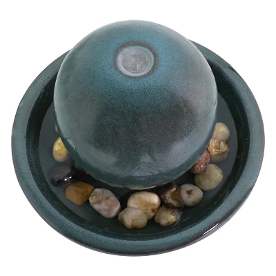 Sunnydaze Decor Sunnydaze Indoor Home Decorative Smooth Glazed Ceramic Orb Tabletop Water Fountain Feature - 7" - Green 7 Sunnydaze Decor Sunnydaze Indoor Home Decorative Smooth Glazed Ceramic Orb Tabletop Water Fountain Feature - 7" - Green - Image 5