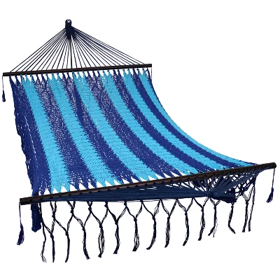 Sunnydaze Decor Sunnydaze Heavy-Duty Deluxe Hand-Woven Cotton American-Style Mayan Hammock With Spreader Bars - 770 Lb Weight Capacity 8 Sunnydaze Decor Sunnydaze Heavy-Duty Deluxe Hand-Woven Cotton American-Style Mayan Hammock With Spreader Bars - 770 Lb Weight Capacity - Image 6