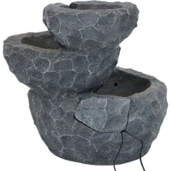 Sunnydaze Decor Sunnydaze Outdoor 3-Tier Chiseled Basin Solar Powered Water Fountain With Battery Backup And Submersible Pump - 22" -Sunnydaze Decor GUEST 0170001e e8b2 4a55 93bc 00c3fecb0645