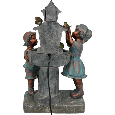 Sunnydaze Decor Sunnydaze 30"H Electric Polyresin Boy And Girl At Bird Bath Outdoor Water Fountain 9 Sunnydaze Decor Sunnydaze 30"H Electric Polyresin Boy And Girl At Bird Bath Outdoor Water Fountain - Image 7