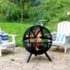 Sunnydaze Decor Sunnydaze Outdoor Portable Camping Or Backyard Flaming Sphere Ball Fire Pit With Built-In Spark Screen - 30" - Black -Sunnydaze Decor GUEST 027f42c3 a58a 4b22 81dc dc0fcfad8a10