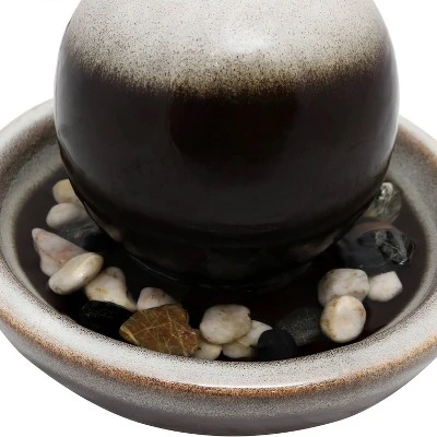 Sunnydaze Decor Sunnydaze Indoor Home Office Tabletop Modern Orb Smooth Glazed Ceramic Water Fountain Feature - 7" - Dark Brown 5 Sunnydaze Decor Sunnydaze Indoor Home Office Tabletop Modern Orb Smooth Glazed Ceramic Water Fountain Feature - 7" - Dark Brown - Image 3