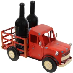 Sunnydaze Decor Sunnydaze Rustic Truck Metal Wine Rack - Red -Sunnydaze Decor GUEST 03428b6d 102b 437f bf32 57668ecd59fb