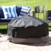 Sunnydaze Decor Sunnydaze Outdoor Heavy-Duty Weather-Resistant 300D Polyester Round 2-Tone Fire Pit Cover - Gray And Black