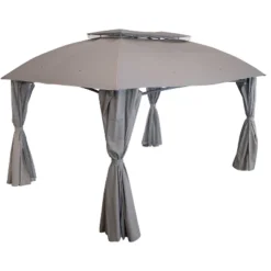 Sunnydaze Decor Sunnydaze Soft Top Rectangle Patio Gazebo With Screens And Privacy Walls For Backyard, Garden Or Deck - 10' X 13' -Sunnydaze Decor GUEST 047bb70c d176 4a15 900f 496a16e7f841