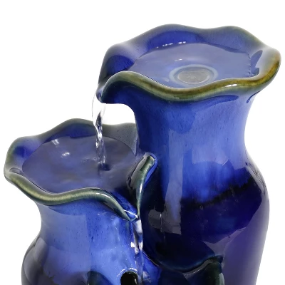 Sunnydaze Decor Sunnydaze Indoor Decorative Smooth Ceramic Glazed Pitchers Desktop Tabletop Water Fountain - 11" - Blue 4 Sunnydaze Decor Sunnydaze Indoor Decorative Smooth Ceramic Glazed Pitchers Desktop Tabletop Water Fountain - 11" - Blue - Image 2