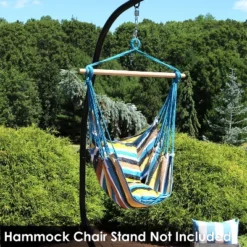 Sunnydaze Decor Sunnydaze Double Cushion Hanging Rope Hammock Chair Swing For Backyard And Patio - 265 Lb Weight Capacity -Sunnydaze Decor GUEST 072ba071 8e7c 41f6 8231 371f2baff719
