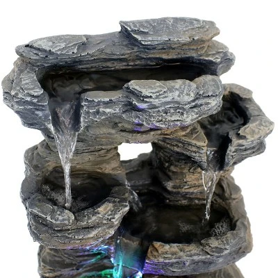 Sunnydaze Decor Sunnydaze Indoor Decorative Five Stream Rock Cavern Tabletop Water Fountain With Multi-Colored LED Lights - 13" 5 Sunnydaze Decor Sunnydaze Indoor Decorative Five Stream Rock Cavern Tabletop Water Fountain With Multi-Colored LED Lights - 13" - Image 3