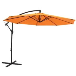 Sunnydaze Decor Sunnydaze Outdoor Steel Cantilever Offset Patio Umbrella With Air Vent, Crank, And Base - 9.25' -Sunnydaze Decor GUEST 091b43cb 5030 4071 8b4e 83ad72969fab