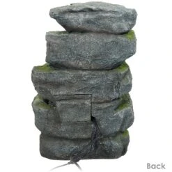Sunnydaze Decor Sunnydaze 24"H Electric Polyresin And Fiberglass Tiered Stone Waterfall Outdoor Water Fountain With LED Lights -Sunnydaze Decor GUEST 0a7d45d2 198f 4c73 935a 8c06dd03a13f