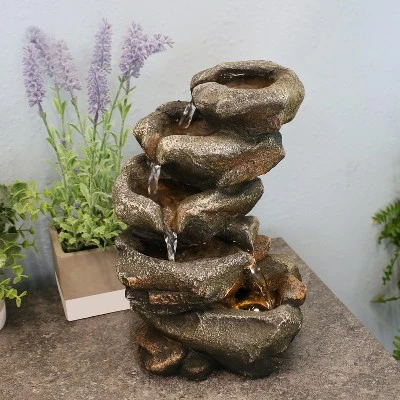 Sunnydaze Decor Sunnydaze Indoor Office Entryway Tabletop Serene Rocky Falls Water Fountain Feature With LED Light - 10" 3 Sunnydaze Decor Sunnydaze Indoor Office Entryway Tabletop Serene Rocky Falls Water Fountain Feature With LED Light - 10"