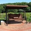 Sunnydaze Decor Sunnydaze Outdoor 3-Person Aluminum Patio Swing With Adjustable Canopy, Cushions And Pillow -Sunnydaze Decor GUEST 0bd76f56 d6a1 47b9 ab52 5d29cc3ea25b