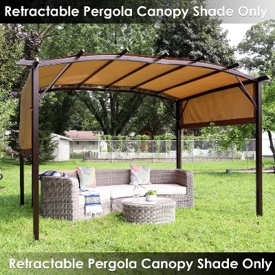 Sunnydaze Decor Sunnydaze 9 X 12 Polyester Retractable Pergola Canopy Shade 6 Sunnydaze Decor Sunnydaze 9 X 12 Polyester Retractable Pergola Canopy Shade - Image 4