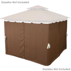 Sunnydaze Decor Sunnydaze Outdoor Gazebo 4-Piece Polyester Fabric Privacy Sidewall Set For 10' X 10' Gazebo - 80" H X 103" W -Sunnydaze Decor GUEST 0d7e1d67 9112 41cb 9a0d 49ec13bd082b