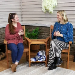 Sunnydaze Decor Sunnydaze Outdoor Meranti Wood With Teak Oil Finish Jack-and-Jill Patio Chairs With Attached Table - Brown -Sunnydaze Decor GUEST 0e5176ba b9bd 4a18 8413 dda04f8ab8bf