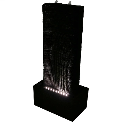 Sunnydaze Decor Sunnydaze 31"H Electric Polyresin Rippling Tower Column Outdoor Water Fountain With Lights 4 Sunnydaze Decor Sunnydaze 31"H Electric Polyresin Rippling Tower Column Outdoor Water Fountain With Lights - Image 2