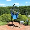 Sunnydaze Decor Sunnydaze Double Cushion Hanging Rope Hammock Chair Swing With C-Stand - 265 Lb. Weight Capacity -Sunnydaze Decor GUEST 10fe3abd ceb2 4063 8dda 5f02e560691a