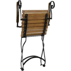 Sunnydaze Decor Sunnydaze Indoor/Outdoor Patio Or Dining Deluxe Chestnut Wooden Folding Bistro Arm Chair - Brown -Sunnydaze Decor GUEST 11638b2d a73c 4a34 8615 681986788eee