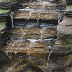 Sunnydaze Decor Sunnydaze 14"H Electric Polyresin Shale Falls Outdoor Water Fountain With LED Lights -Sunnydaze Decor GUEST 116b5cd5 276a 4dda 94ef 495d2f218a95