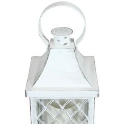 Sunnydaze Decor Sunnydaze 10" Ligonier White Traditional Style Plastic And Glass Battery Operated Indoor LED Candle Lantern 4pk -Sunnydaze Decor GUEST 12d17942 9ca3 46be a773 d684fc40defd