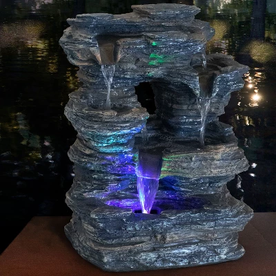 Sunnydaze Decor Sunnydaze Indoor Decorative Five Stream Rock Cavern Tabletop Water Fountain With Multi-Colored LED Lights - 13" 12 Sunnydaze Decor Sunnydaze Indoor Decorative Five Stream Rock Cavern Tabletop Water Fountain With Multi-Colored LED Lights - 13" - Image 10