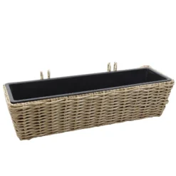 Sunnydaze Decor Sunnydaze Hanging Rectangle Polyrattan Rail Planter With Plastic Liner - 23.5" W X 7.5" D X 6.5" H 19 Sunnydaze Decor Sunnydaze Hanging Rectangle Polyrattan Rail Planter With Plastic Liner - 23.5" W X 7.5" D X 6.5" H -Sunnydaze Decor GUEST 169c8ae1 d5a7 4ad4 aee8 94819d1ce1f5