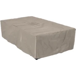 Sunnydaze Decor Sunnydaze Rustic Rectangular Propane Gas Fire Pit Table With Outdoor Weather-Resistant Durable Cover And Lava Rocks - 48" L - Faux Wood -Sunnydaze Decor GUEST 16d3c390 c4c7 41a8 9d73 0d328df974cb