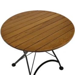 Sunnydaze Decor Sunnydaze Indoor/Outdoor Chestnut Wood Portable Folding Round Patio Bistro Table - 32" - Brown -Sunnydaze Decor GUEST 17a8ed11 1118 4442 a527 76719e192a07 2