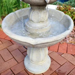 Sunnydaze Decor Sunnydaze 35"H Electric Fiberglass 3-Tier Birds' Delight Outdoor Bird Bath Water Fountain -Sunnydaze Decor GUEST 18fdcf77 2b72 41da 858e 571db65cf3ac