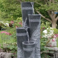 Sunnydaze Decor Sunnydaze 41"H Electric Polystone 4-Tier Staggered Pillars Outdoor Water Fountain With LED Lights 13 Sunnydaze Decor Sunnydaze 41"H Electric Polystone 4-Tier Staggered Pillars Outdoor Water Fountain With LED Lights -Sunnydaze Decor GUEST 190c48c9 6245 4fa6 a88a 74948e13c1cf