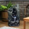 Sunnydaze Decor Sunnydaze 28"H Electric Glass Reinforced Concrete Cavern Of Mystery Outdoor Water Fountain With LED Light