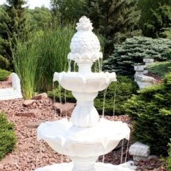 Sunnydaze Decor Sunnydaze 59"H Electric Fiberglass 3-Tier Welcome Pineapple Top Outdoor Water Fountain -Sunnydaze Decor GUEST 1b3dd59f 654a 4311 83ff b9f722897c27