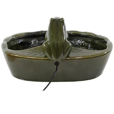 Sunnydaze Decor Sunnydaze Outdoor Solar Powered Ceramic Spitting Frog Water Fountain With Submersible Pump - 7" - Green 9 Sunnydaze Decor Sunnydaze Outdoor Solar Powered Ceramic Spitting Frog Water Fountain With Submersible Pump - 7" - Green - Image 7
