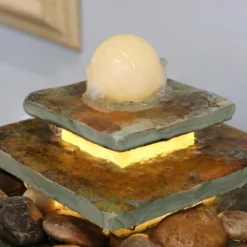 Sunnydaze Decor Sunnydaze Indoor Home Office Slate And Polished Stone Ball Tiered Tabletop Water Fountain With LED Light - 8" 17 Sunnydaze Decor Sunnydaze Indoor Home Office Slate And Polished Stone Ball Tiered Tabletop Water Fountain With LED Light - 8" -Sunnydaze Decor GUEST 1bb5477e 23a3 47b3 a45a 89d085213a1c