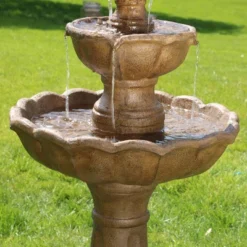 Sunnydaze Decor Sunnydaze 38"H Electric Resin 2-Tier Blooming Flower Outdoor Water Feature -Sunnydaze Decor GUEST 1c963c7f 7008 48e0 bf8d 3abbdc509b26