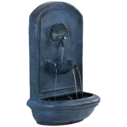 Sunnydaze Decor Sunnydaze 27"H Solar-Powered With Battery Pack Polystone Seaside Outdoor Wall-Mount Water Fountain -Sunnydaze Decor GUEST 1d2dd3c2 1ef4 442f b107 ca567d758ad4 1