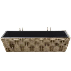 Sunnydaze Decor Sunnydaze Hanging Rectangle Polyrattan Rail Planter With Plastic Liner - 23.5" W X 7.5" D X 6.5" H 18 Sunnydaze Decor Sunnydaze Hanging Rectangle Polyrattan Rail Planter With Plastic Liner - 23.5" W X 7.5" D X 6.5" H -Sunnydaze Decor GUEST 1d63ae32 d26d 4238 a876 338b1e36a017