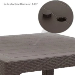 Sunnydaze Decor Sunnydaze Indoor/Outdoor Square Rattan Style Plastic Patio Dining Table - 31.5" - Brown -Sunnydaze Decor GUEST 1d6448d6 f1ec 4882 93f7 a5dd0ac3b957
