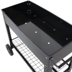 Sunnydaze Decor Sunnydaze Outdoor Galvanized Steel Raised Mobile Elevated Planter Cart With Handlebar And Wheels - 43" -Sunnydaze Decor GUEST 1def2e8b 563b 43bd b6d8 4f0917343538