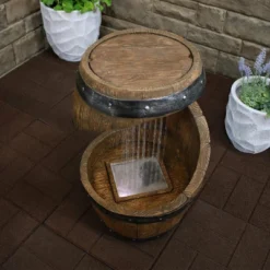 Sunnydaze Decor Sunnydaze 25"H Electric Resin Spiraling Barrel Outdoor Water Fountain With LED Lights 12 Sunnydaze Decor Sunnydaze 25"H Electric Resin Spiraling Barrel Outdoor Water Fountain With LED Lights -Sunnydaze Decor GUEST 1eaeb9e0 6dee 4d97 aacd 1e6393e54d5f
