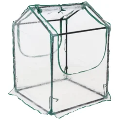 Sunnydaze Decor Sunnydaze Mini Greenhouse With 2 Zippered Side Doors - Clear -Sunnydaze Decor GUEST 1fc8dbd4 3d04 4686 b6bd 35a66449e2f3