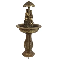 Sunnydaze Decor Sunnydaze Outdoor Solar Powered Polyresin Lovers Umbrella Water Fountain With Battery Backup And LED Lights - 43" -Sunnydaze Decor GUEST 2141520b 2272 4a98 9b4b e099d1589a7f