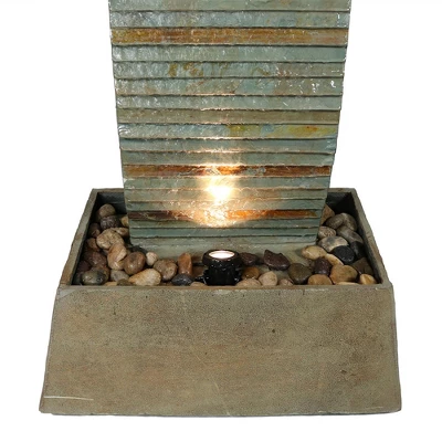 Sunnydaze Decor Sunnydaze 49"H Electric Spiraling Slate Outdoor Water Fountain With LED Lights 10 Sunnydaze Decor Sunnydaze 49"H Electric Spiraling Slate Outdoor Water Fountain With LED Lights - Image 8