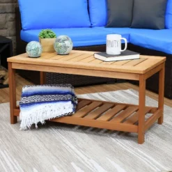 Sunnydaze Decor Sunnydaze Outdoor Meranti Wood With Teak Oil Finish Wooden Rectangular Accent Coffee Table - 35" - Brown 9 Sunnydaze Decor Sunnydaze Outdoor Meranti Wood With Teak Oil Finish Wooden Rectangular Accent Coffee Table - 35" - Brown -Sunnydaze Decor GUEST 2271f27d 9ebd 47ba a9d8 abef830aebbe