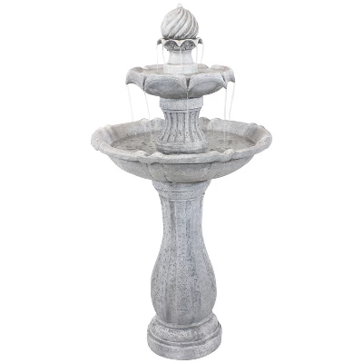 Sunnydaze Decor Sunnydaze 45" H Outdoor Arcade 2-Tier Solar Water Fountain With Battery Backup And LED Light 13 Sunnydaze Decor Sunnydaze 45" H Outdoor Arcade 2-Tier Solar Water Fountain With Battery Backup And LED Light - Image 11