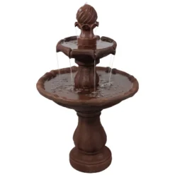 Sunnydaze Decor Sunnydaze Outdoor 2-Tier Solar Powered Water Fountain With Battery Backup And Submersible Pump - 35" -Sunnydaze Decor GUEST 23ea2c83 1b0b 45b5 92fe 6fdf3ffa3b41
