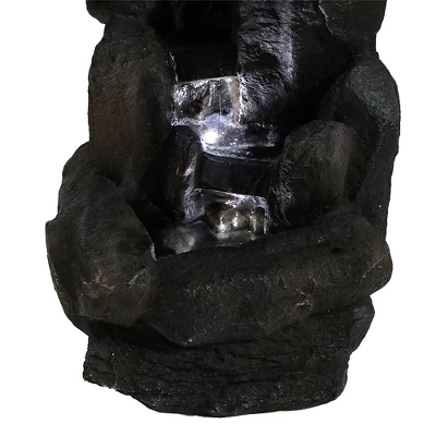 Sunnydaze Decor Sunnydaze Outdoor Solar Powered Rock Falls Water Fountain With Battery Backup, Submersible Pump, And LED Lights - 22" 5 Sunnydaze Decor Sunnydaze Outdoor Solar Powered Rock Falls Water Fountain With Battery Backup, Submersible Pump, And LED Lights - 22" - Image 3